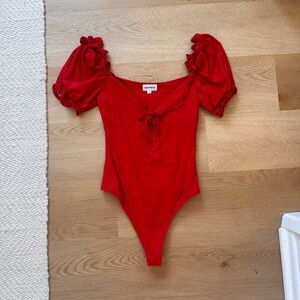 Tie Front Bodysuit from Revolve